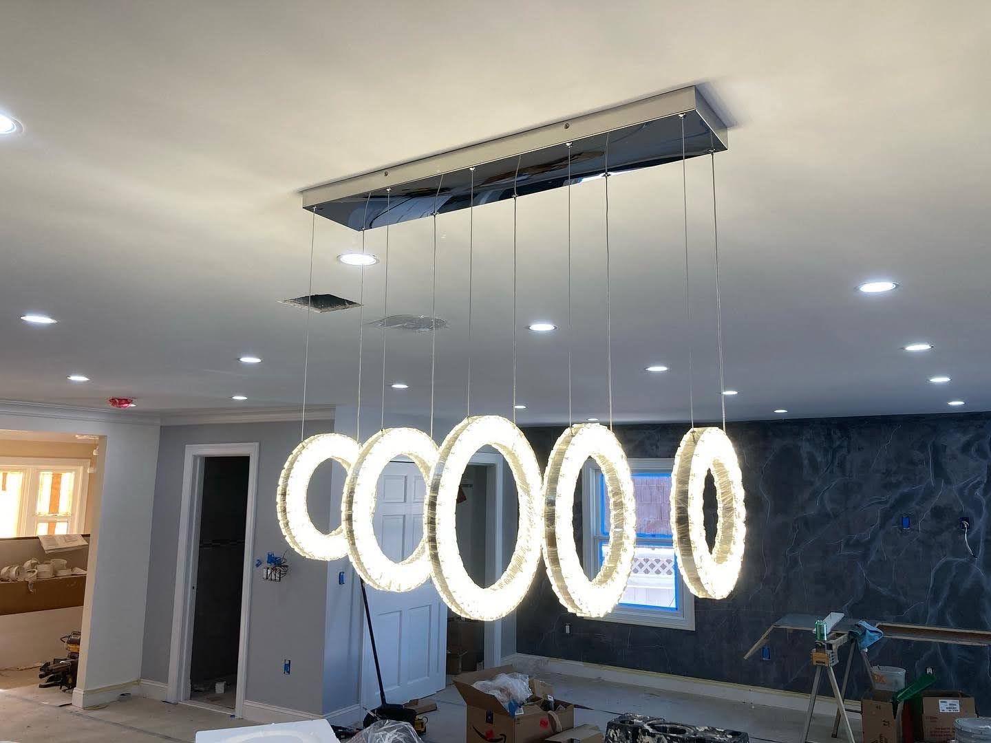 Kitchen Island Pendants, Aligned & Leveled