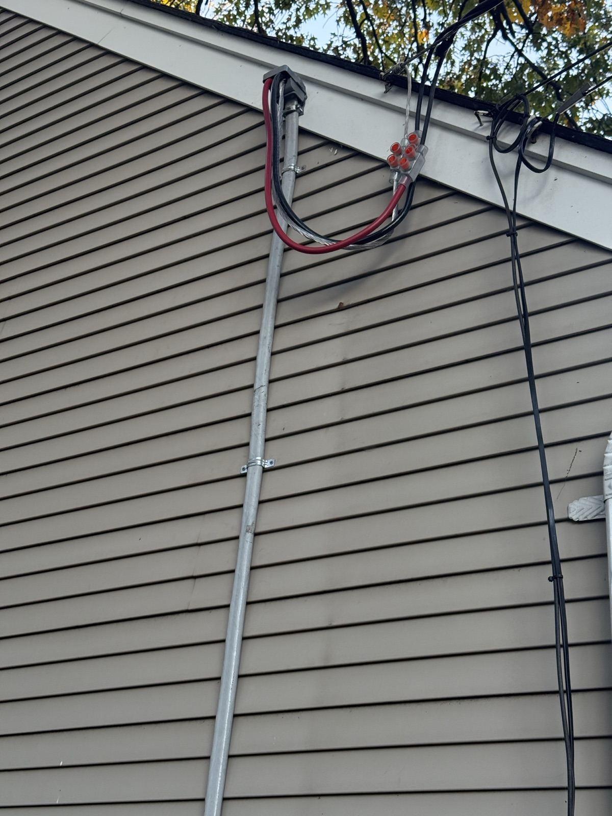 Service Wire Replaced After Storm Damage